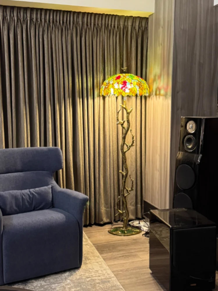 European Retro Glass Floor Lamp