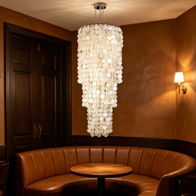 TELLINA Natural Shell 9-Light Chandelier