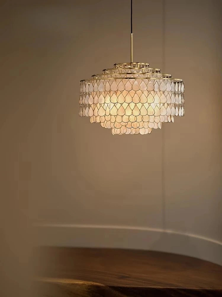 VENERELLA Tiered Shell Chandelier