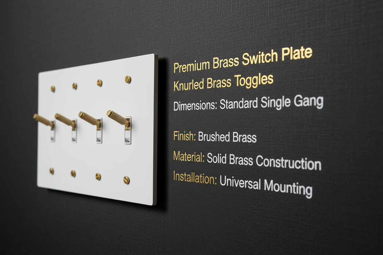  Solid Brass Light Switch 2-Gang