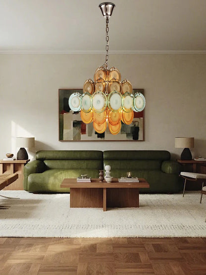 Aurora Disc Art Deco Crystal Chandelier