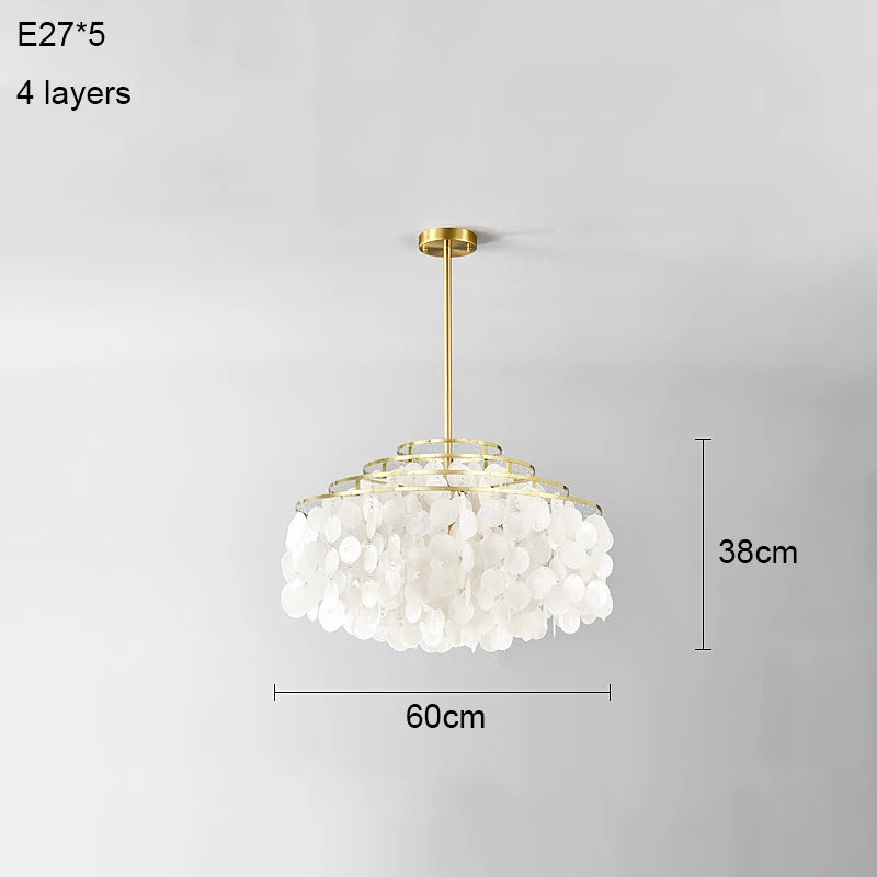 COQUILLE Tiered Shell Chandelier