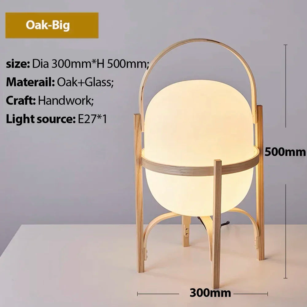 Cesta Wooden Lantern Table Lamp
