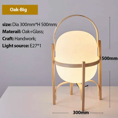 Cesta Wooden Lantern Table Lamp