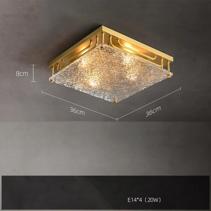 Celestine Brass Ripple Glass Ceiling Light