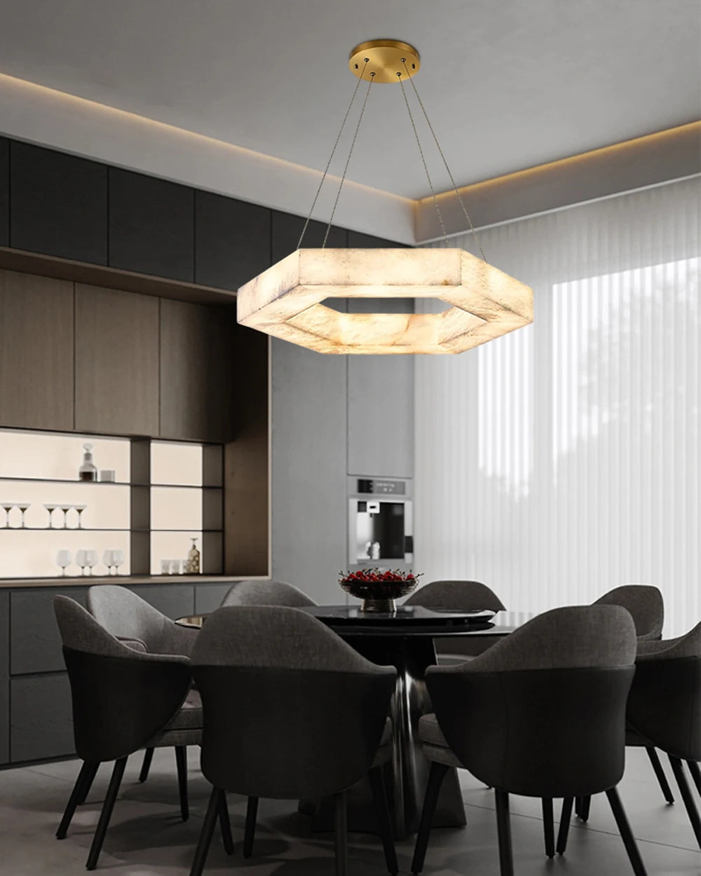 Marbelleza™ Hexagon Marble Chandelier