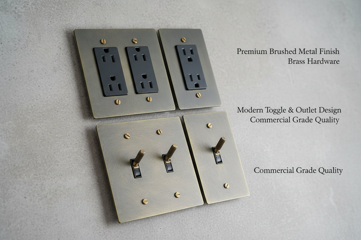  Solid Brass Light Switch 2-Gang