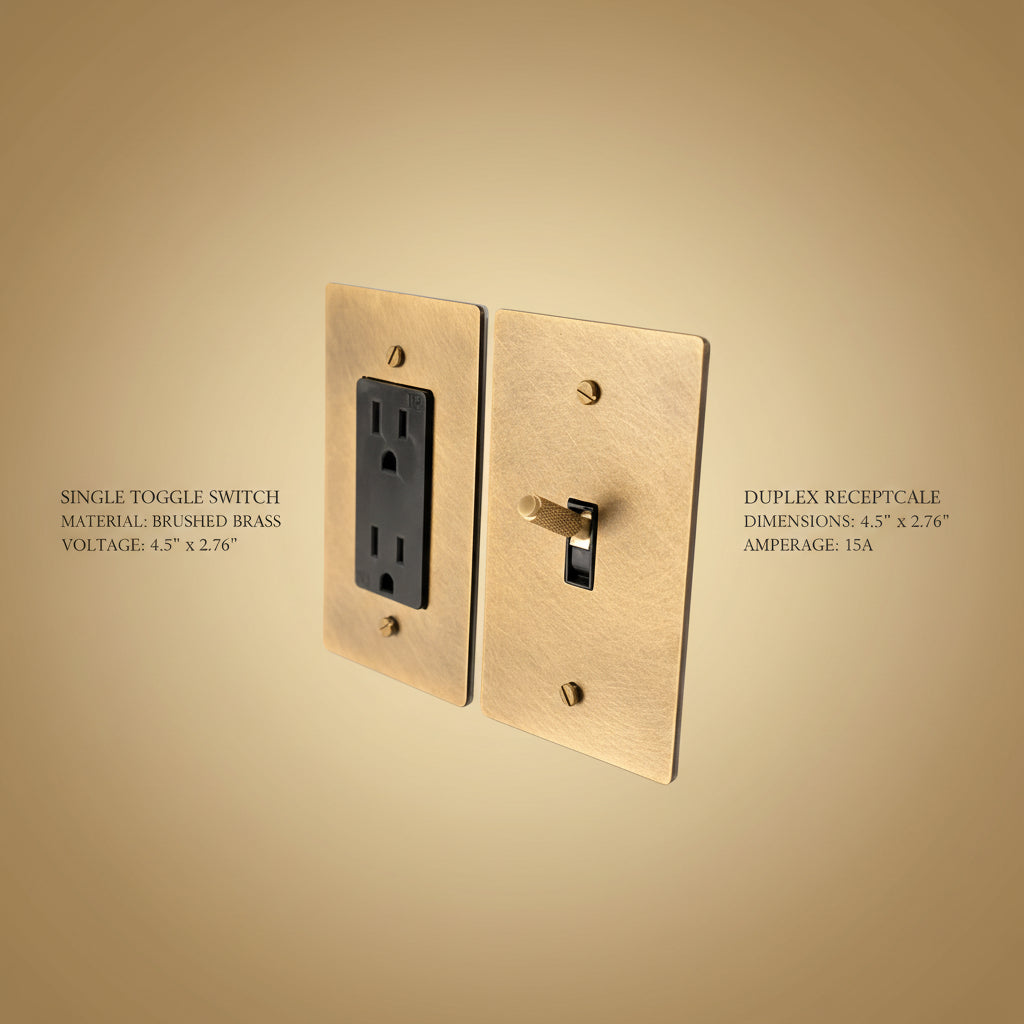 Retro Brass Panel Plate Toggle