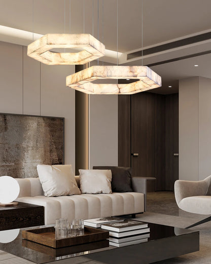Marbelleza™ Hexagon Marble Chandelier