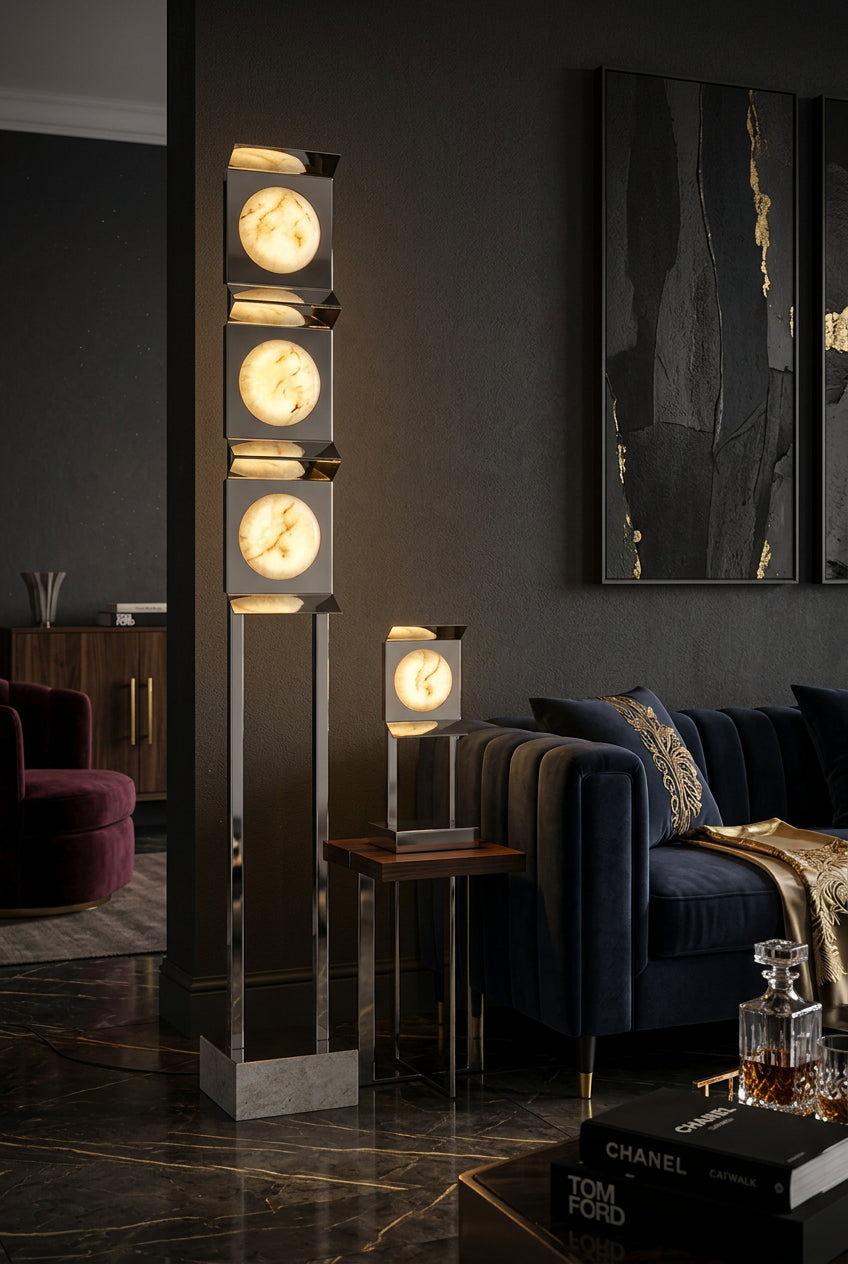 STELO Steel & Marble Floor Lamp