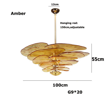 Aurora PetalWave Art Glass Chandelier