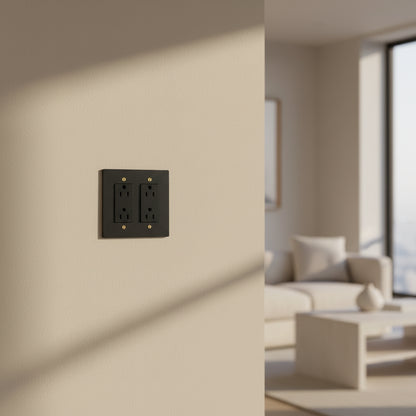 Black-Gold Brass Panel Plate Toggle