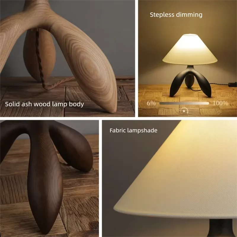 FRASSINA Solid Ash Wood Table Lamp