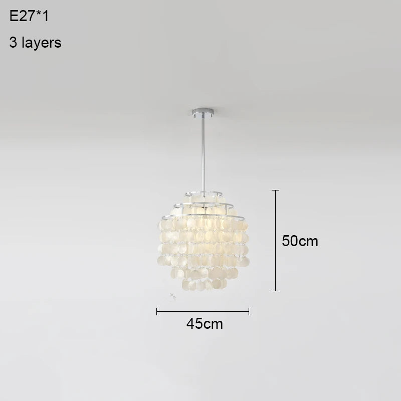 COQUILLE Tiered Shell Chandelier