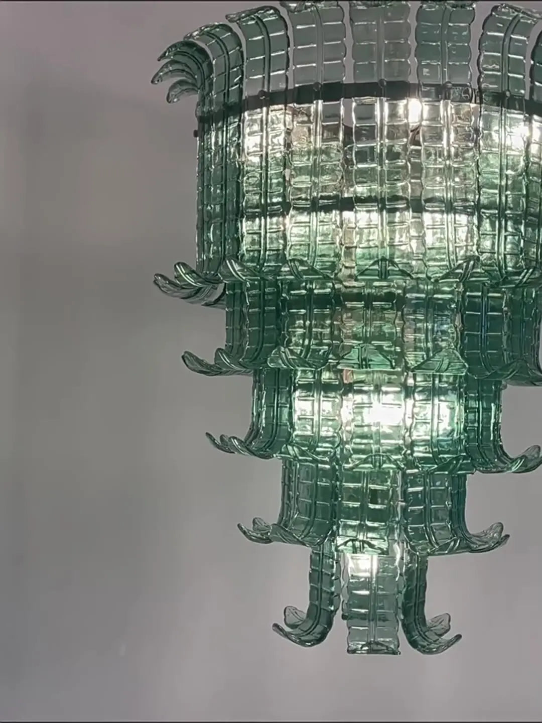 Murano Green Vintage French Chandelier