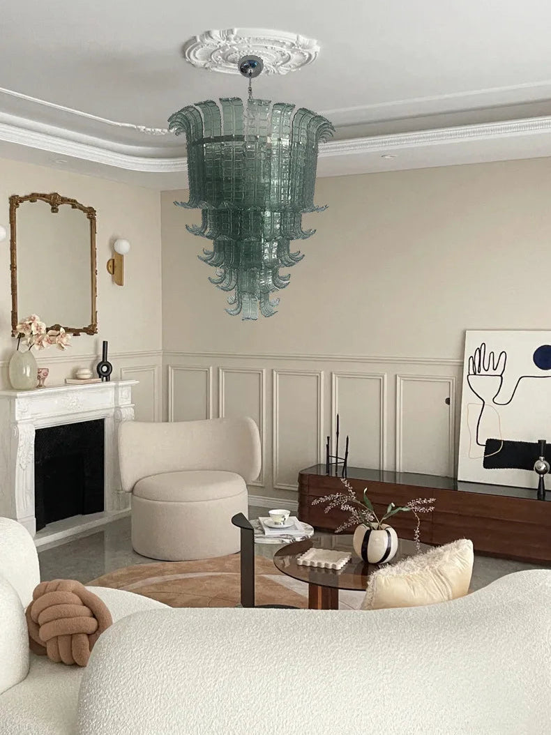 Murano Green Vintage French Chandelier