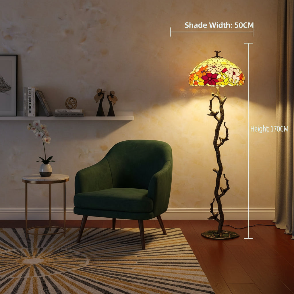 European Retro Glass Floor Lamp