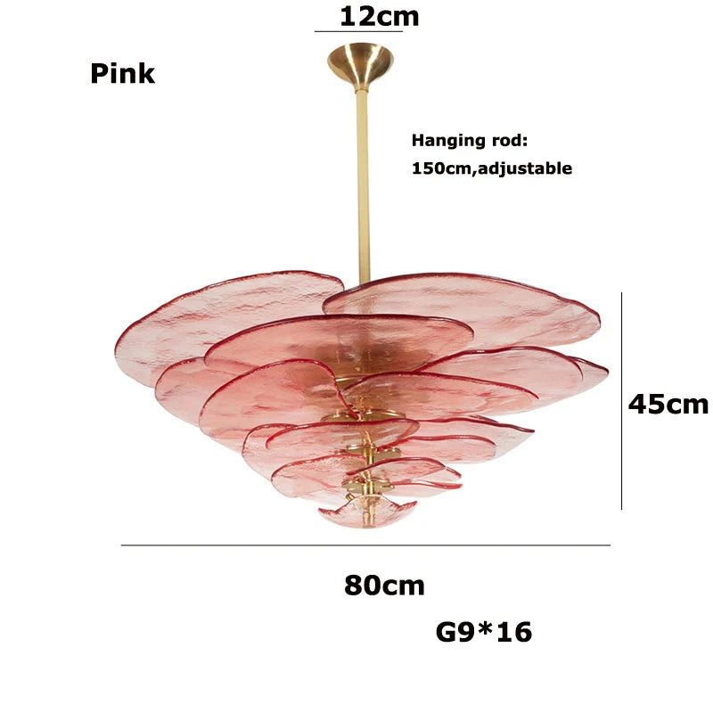 Aurora PetalWave Art Glass Chandelier