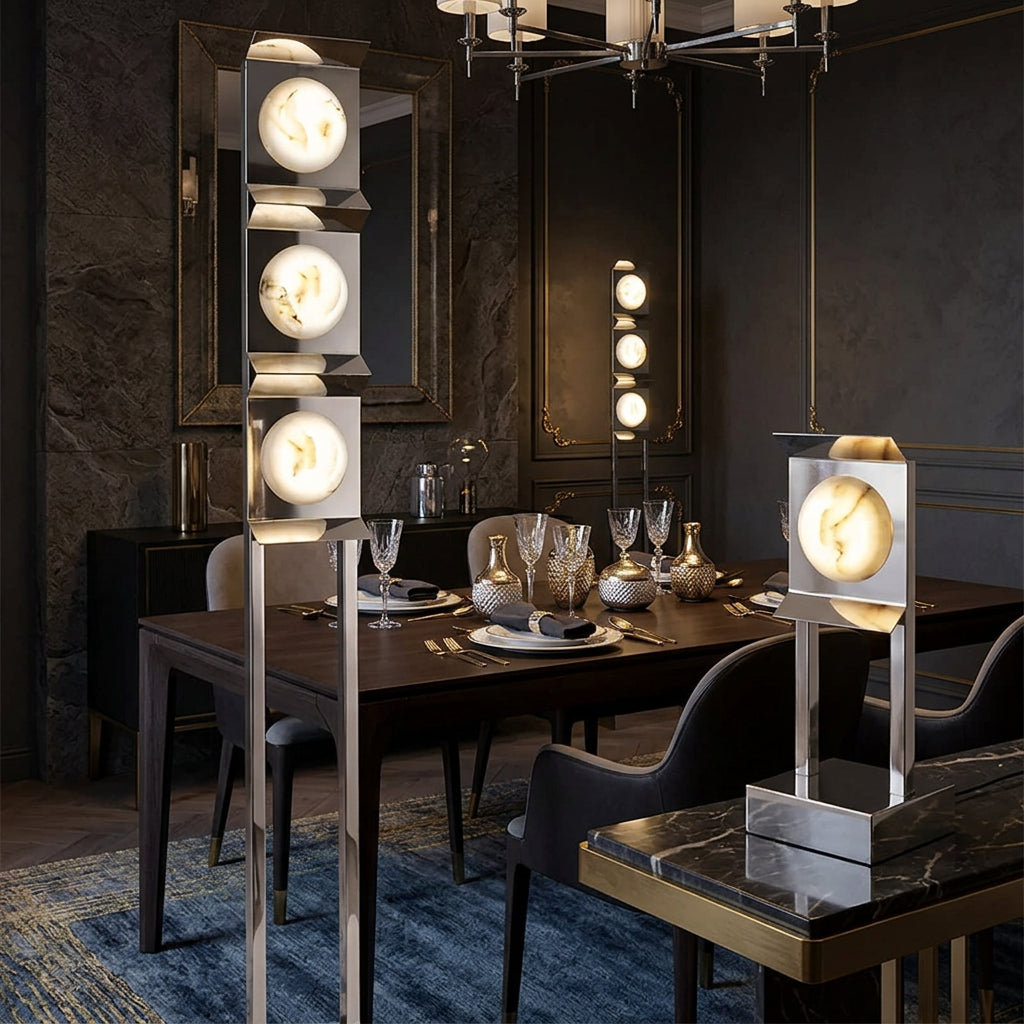 STELO Steel & Marble Floor Lamp