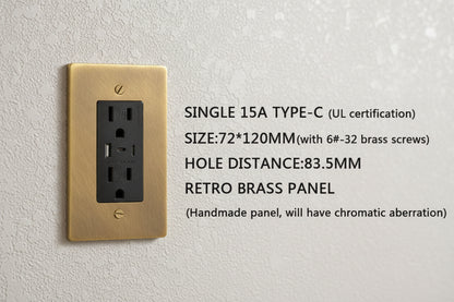 Retro Brass Panel Plate Toggle