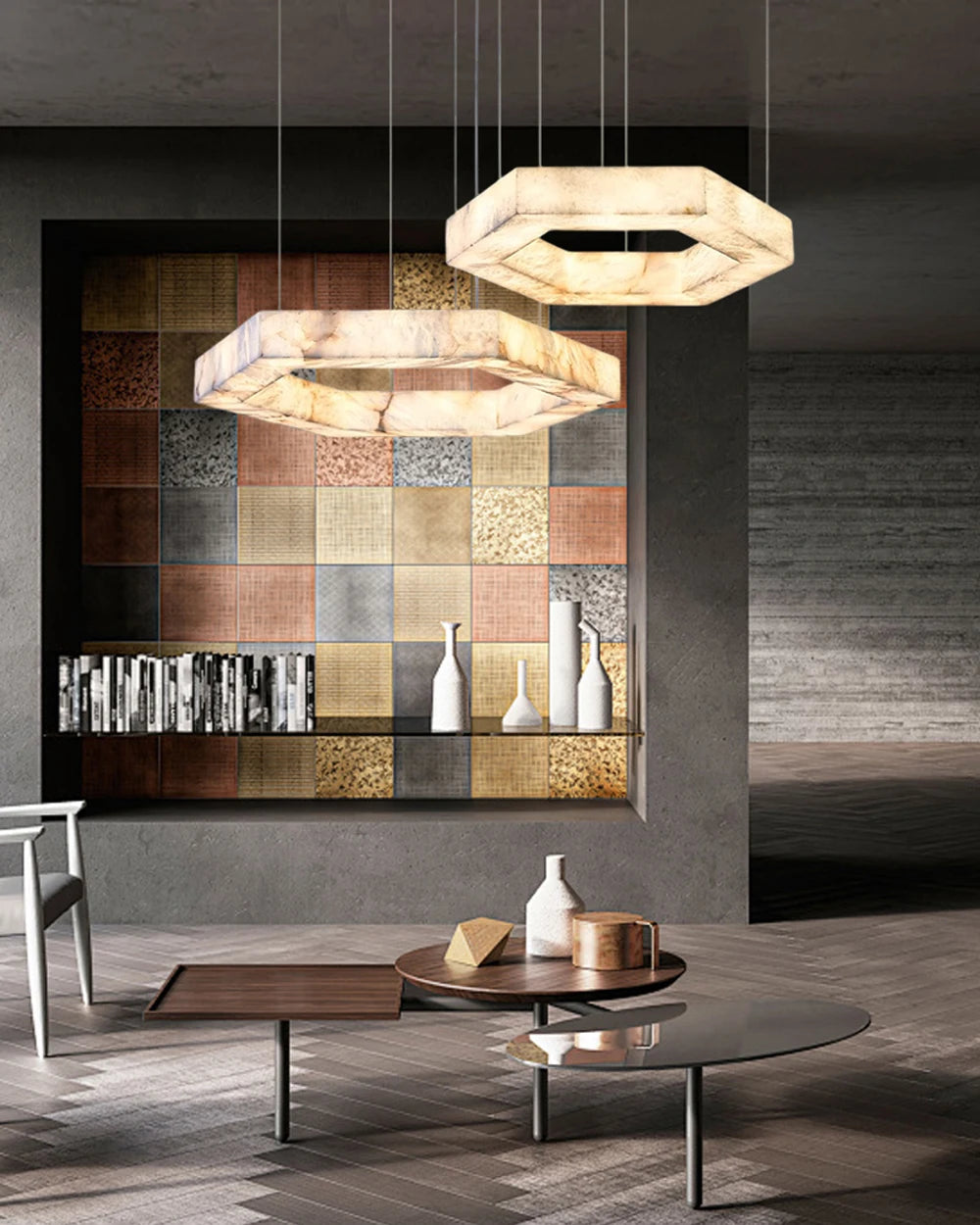 Marbelleza™ Hexagon Marble Chandelier