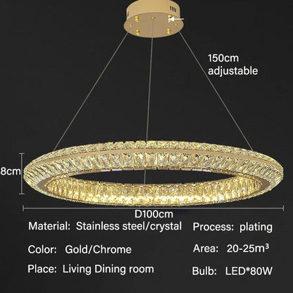 Aurora Luxe Crystal Pendant Chandelier