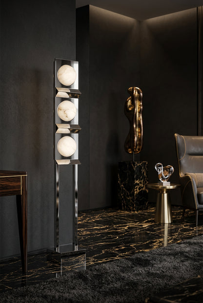 STELO Steel & Marble Floor Lamp