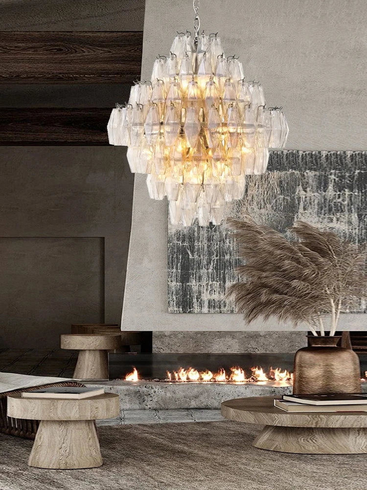 AURORA Gem Cascade Glass Chandelier