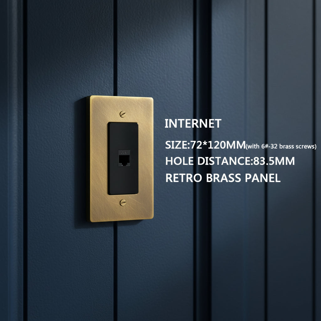 Retro Brass Panel Plate Toggle