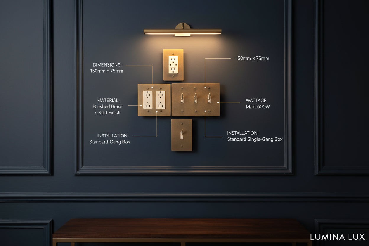 Brass Light Switch 3 Gang