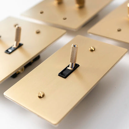  Solid Brass Light Switch 2-Gang