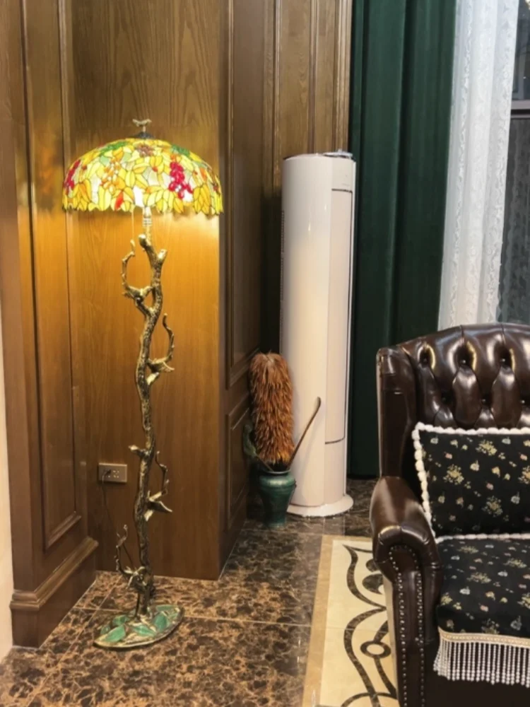 European Retro Glass Floor Lamp