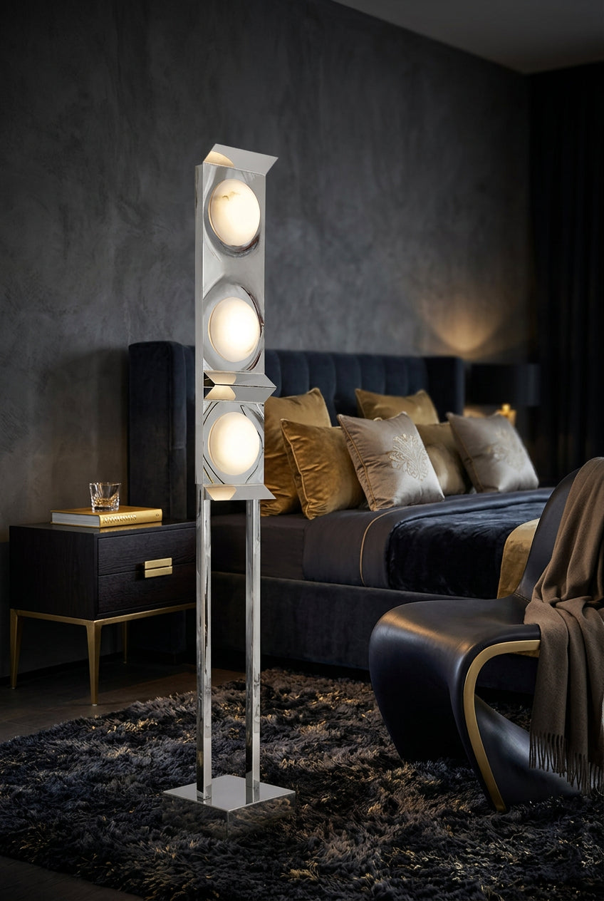 STELO Steel & Marble Floor Lamp