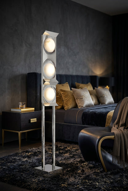 STELO Steel & Marble Floor Lamp
