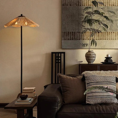 PAGLINA Wabi-Sabi Straw Dome Floor Lamp
