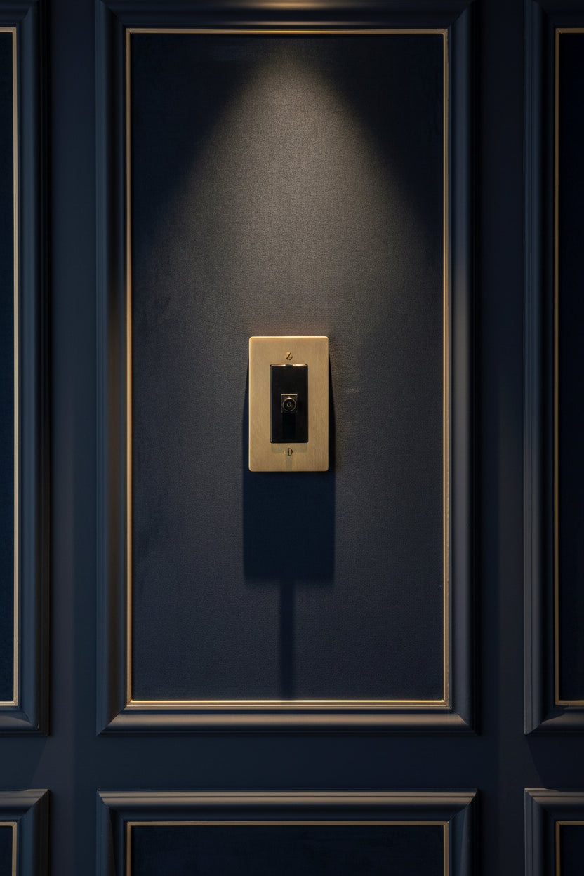 Retro Brass Panel Plate Toggle