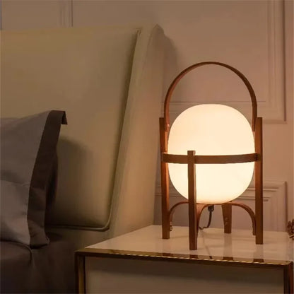 Cesta Wooden Lantern Table Lamp