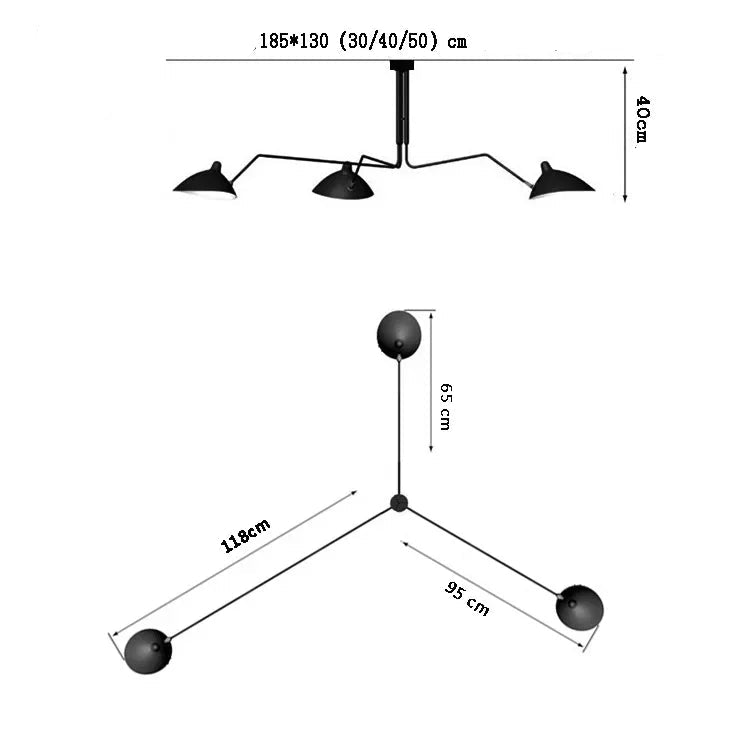 Vertex Orbit Spider Arm Ceiling light
