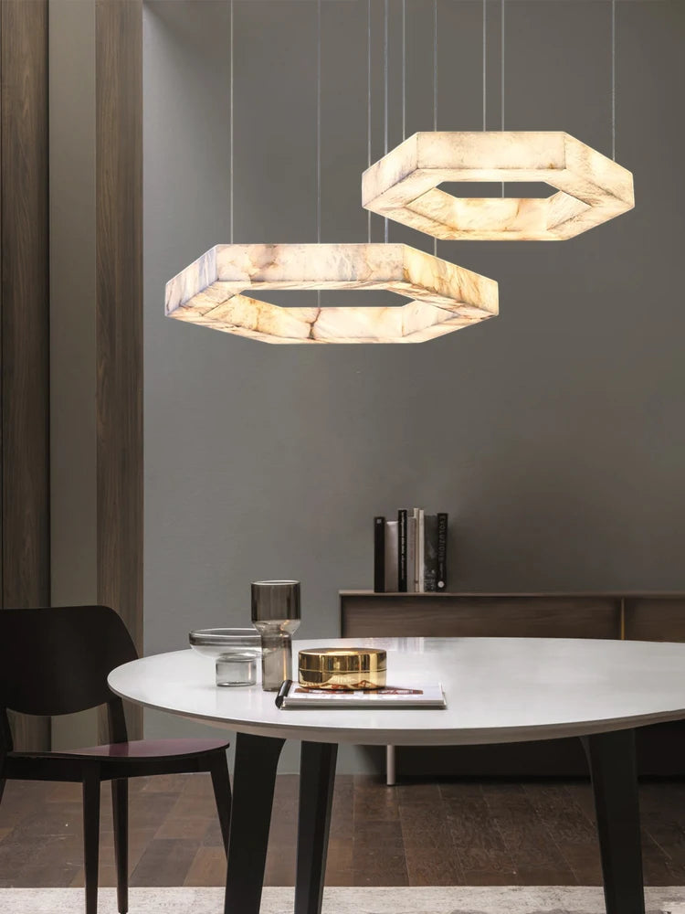 Marbelleza™ Hexagon Marble Chandelier