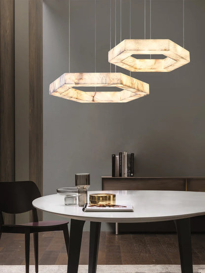 Marbelleza™ Hexagon Marble Chandelier
