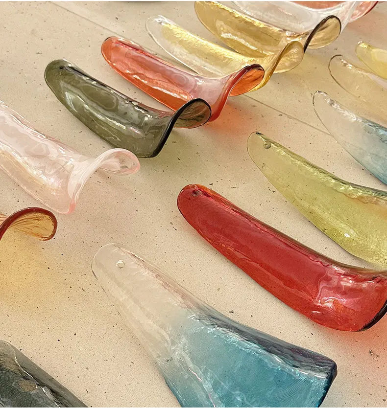 Crimson Bloom Art Glass Chandelier