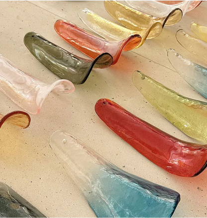 Crimson Bloom Art Glass Chandelier