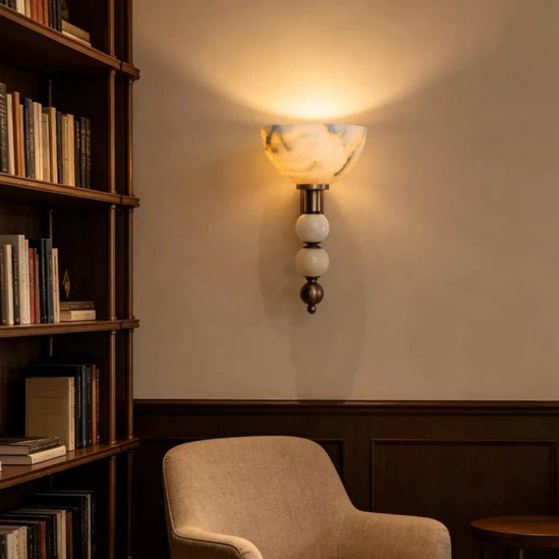 VENATA Marble-Look Art Deco Wall Sconce