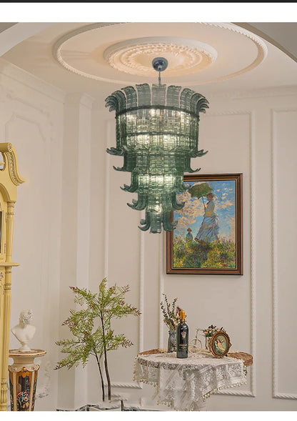 Murano Green Vintage French Chandelier