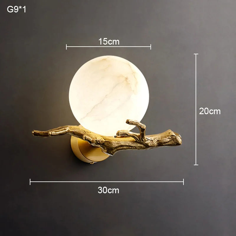 Alba Branch Alabaster Wall Sconce