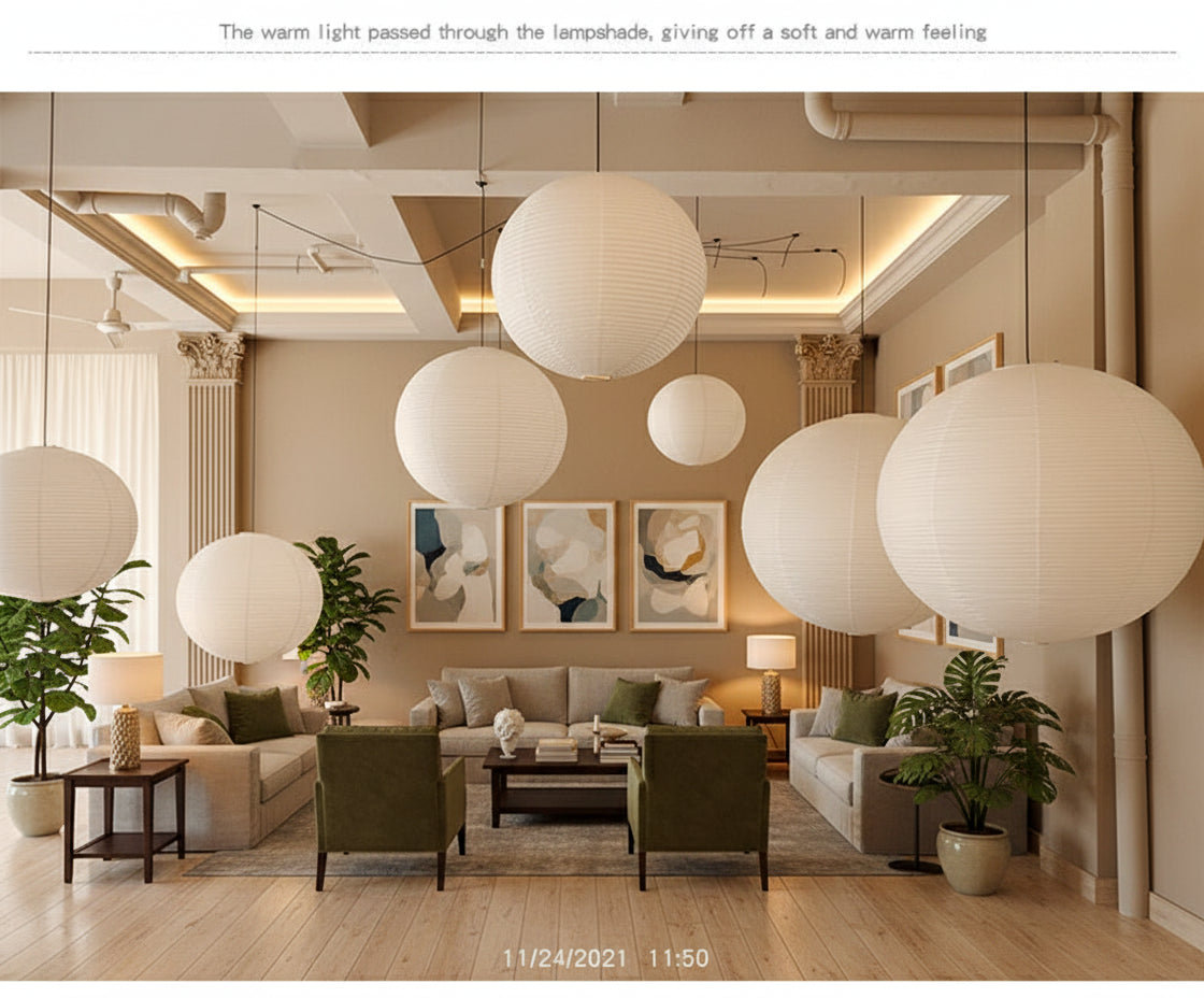 HOSHI Round Paper Pendant Lamp