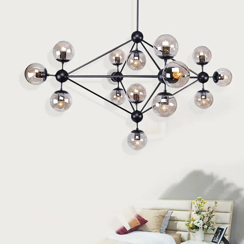 PERLAGE Glass Globe Cluster Chandelier