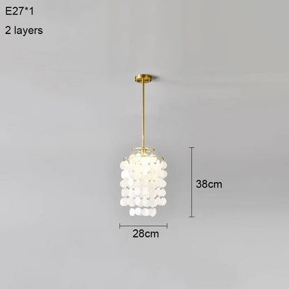 COQUILLE Tiered Shell Chandelier
