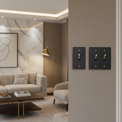 Black-Gold Brass Panel Plate Toggle
