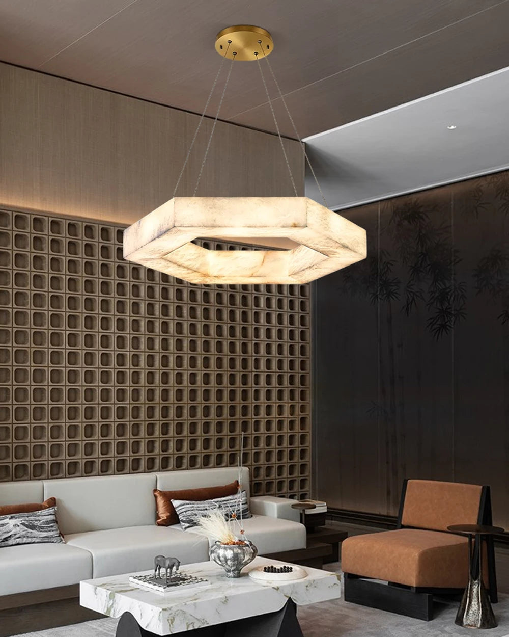 Marbelleza™ Hexagon Marble Chandelier